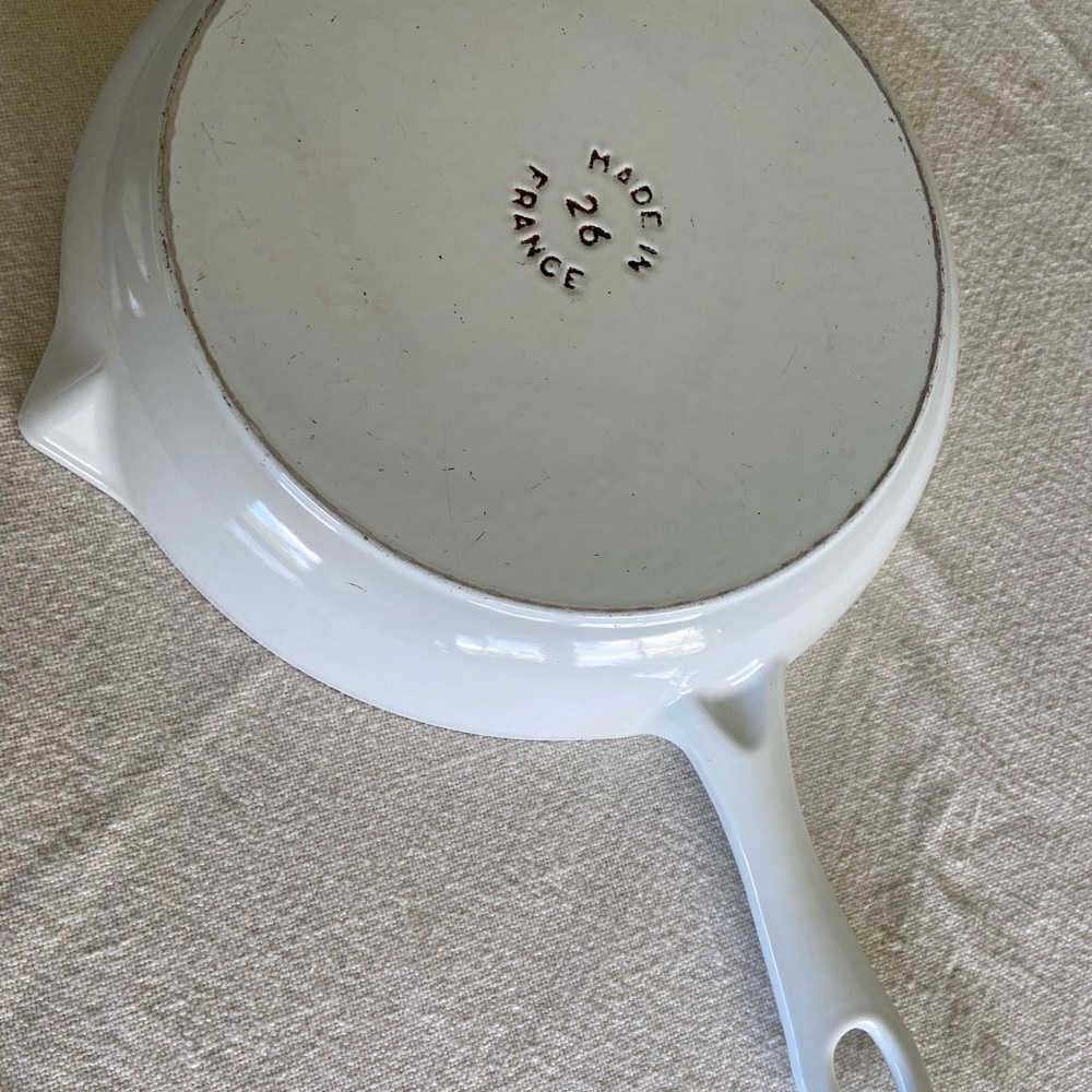 Like New Staub Cast Iron 10-inch Fry Pan - White, Made in France